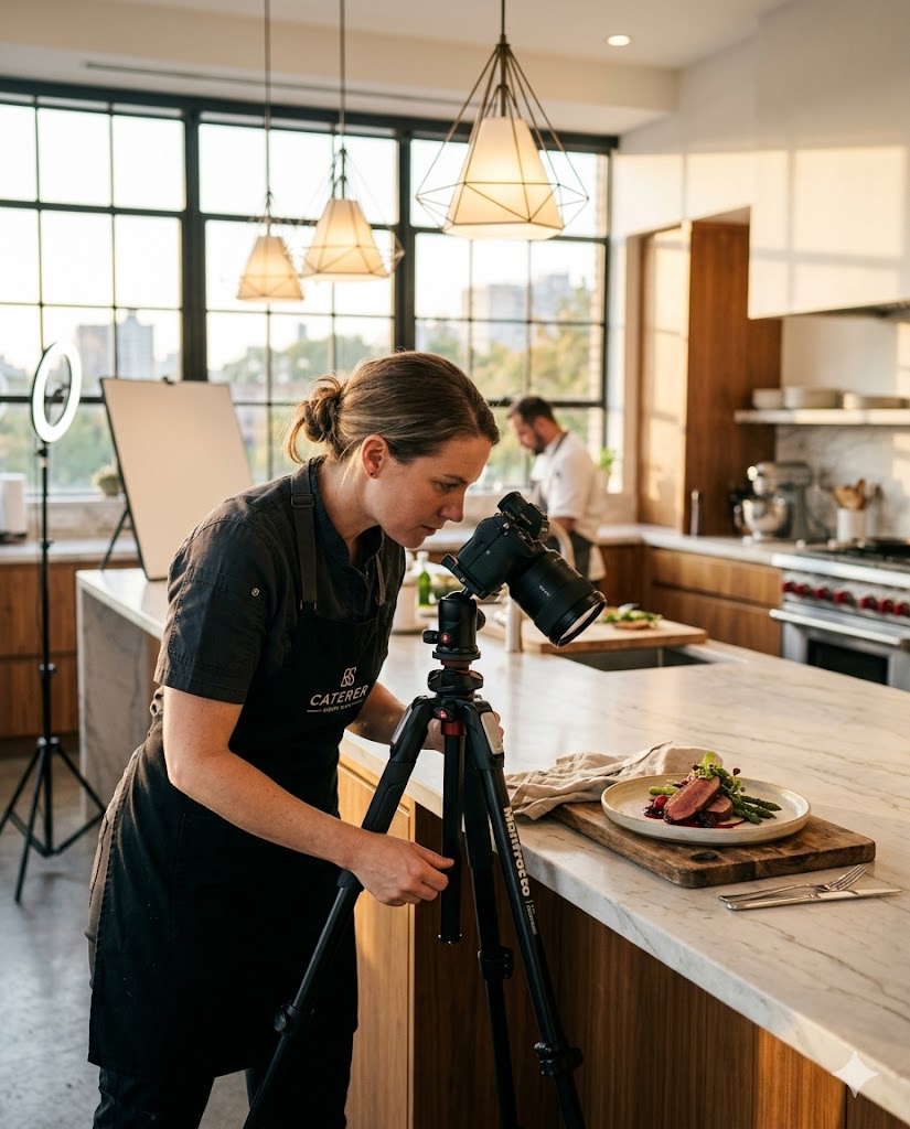 Prise de vues en cours suite à la création d'un nouveau plat chez FoodCraft Lab